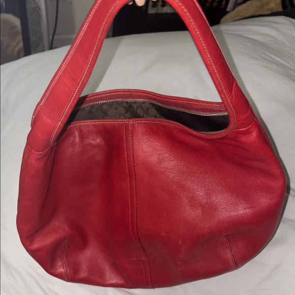 Coach Red Leather Shoulder Bag - Picture 12 of 12